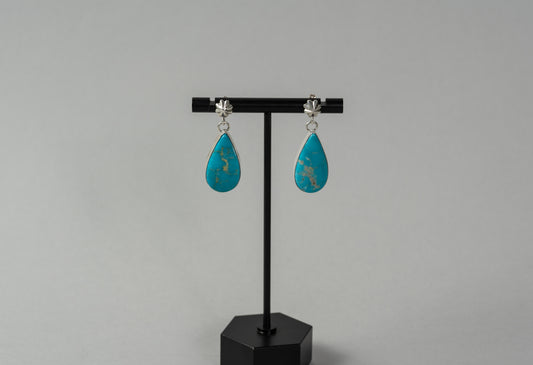Kingman turquoise statement drop post earrings