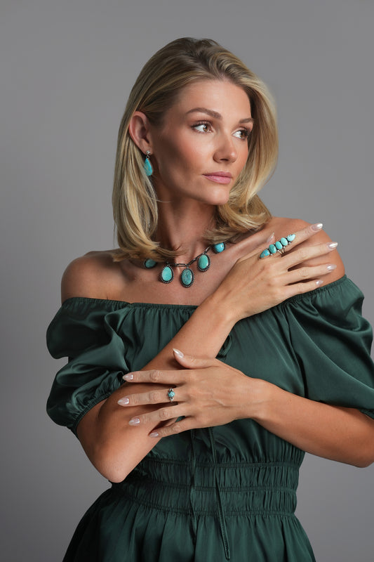5-Stone Ombre Turquoise Ring - Size 7