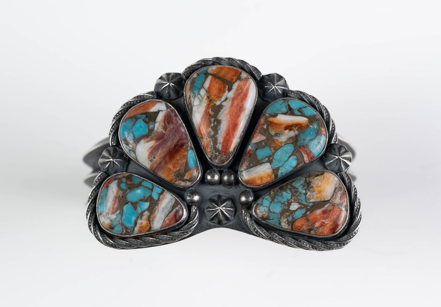 Composite Turquoise & Spiny Oyster Naja Cuff