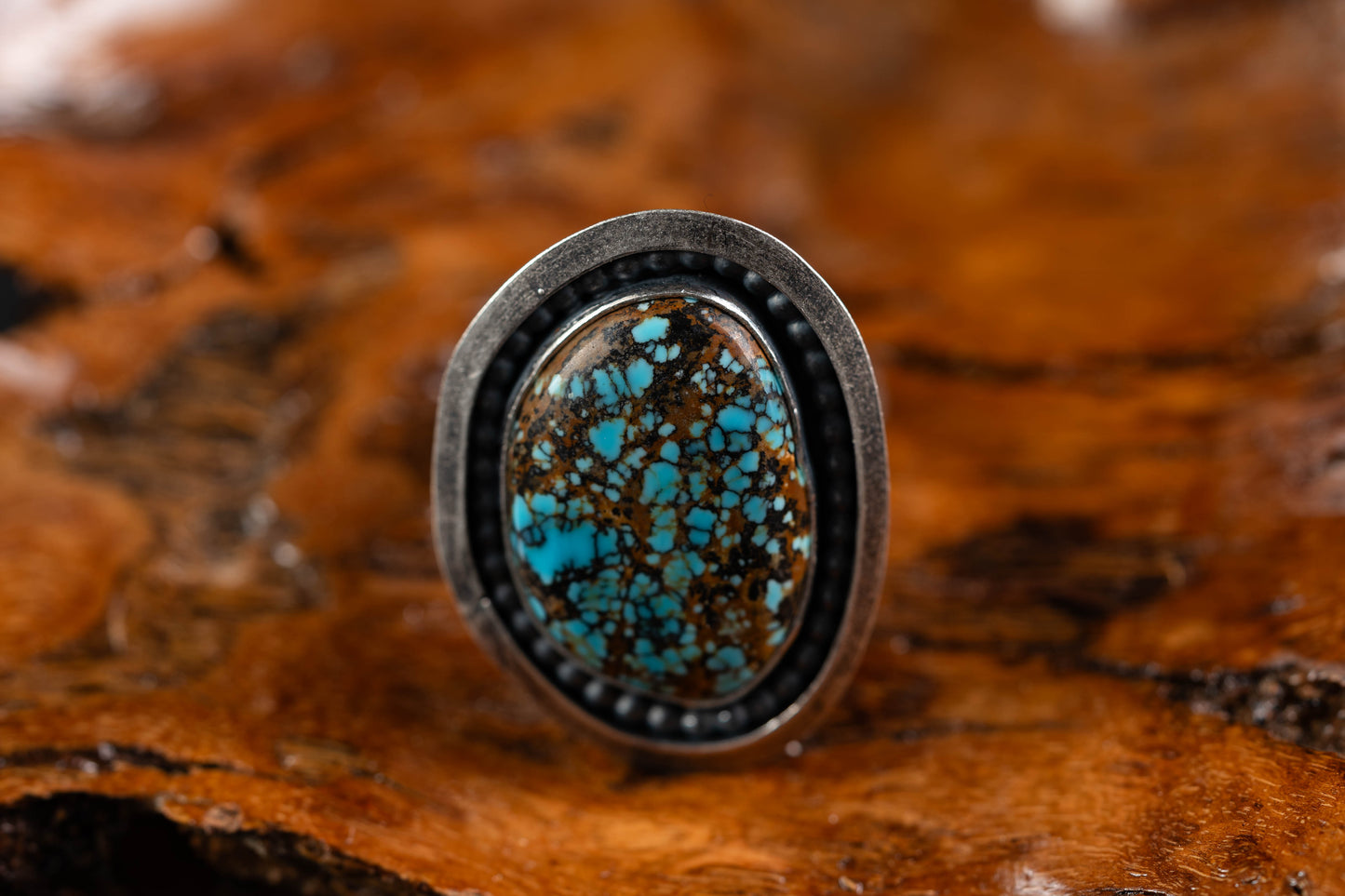 Antique number 8 Turquoise Ring - Size 11