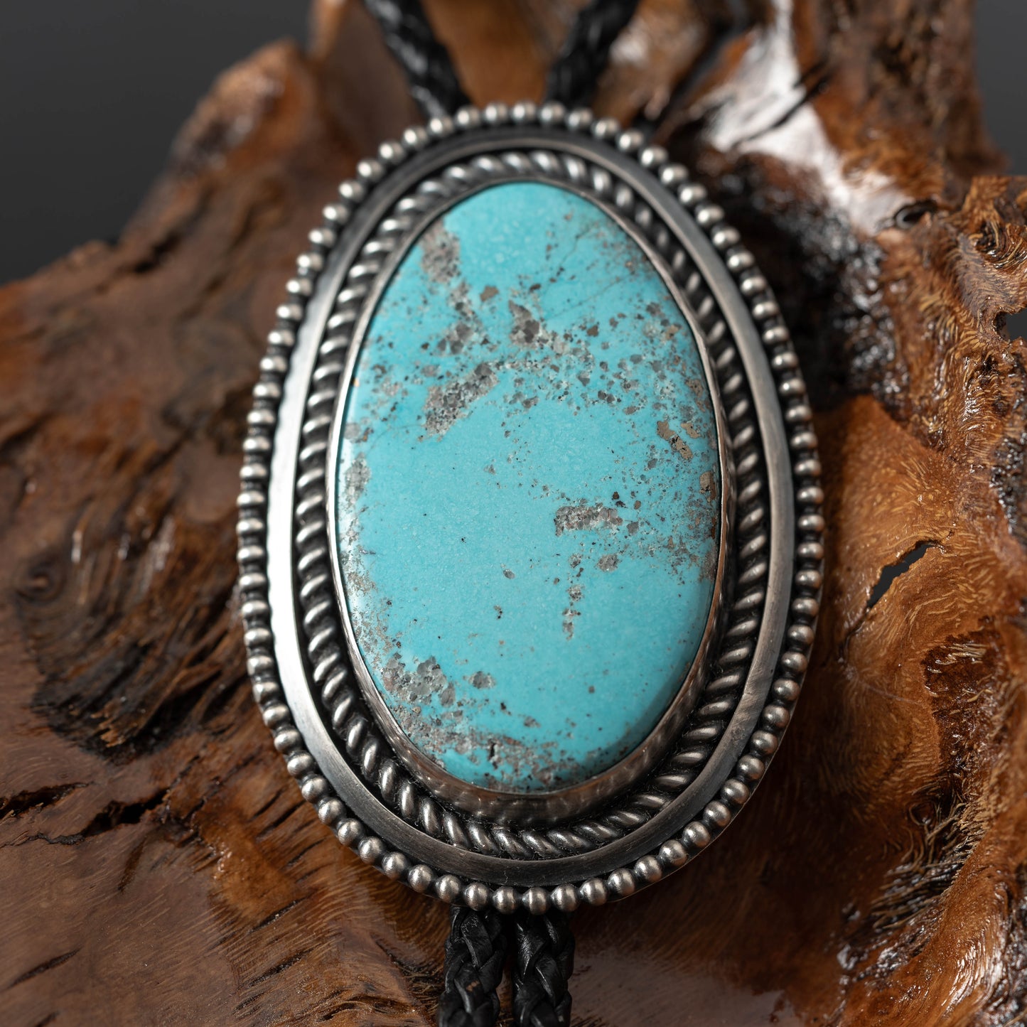 Sterling Silver & Turquoise Bolo Tie Lapis Tips