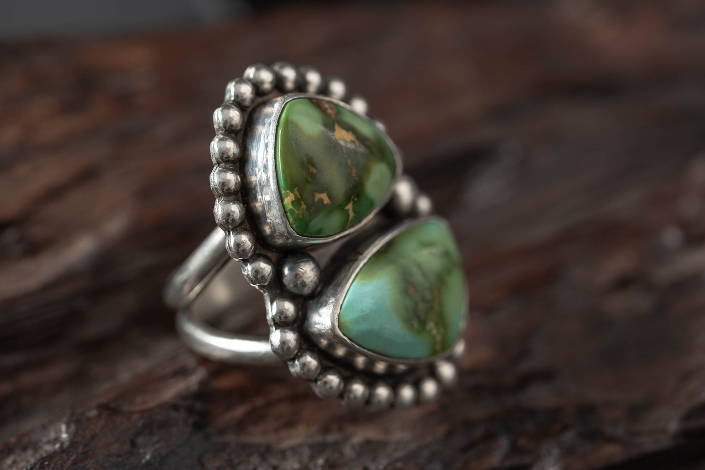 Double Triangle Sonoran Gold Ring - Size Adjustable