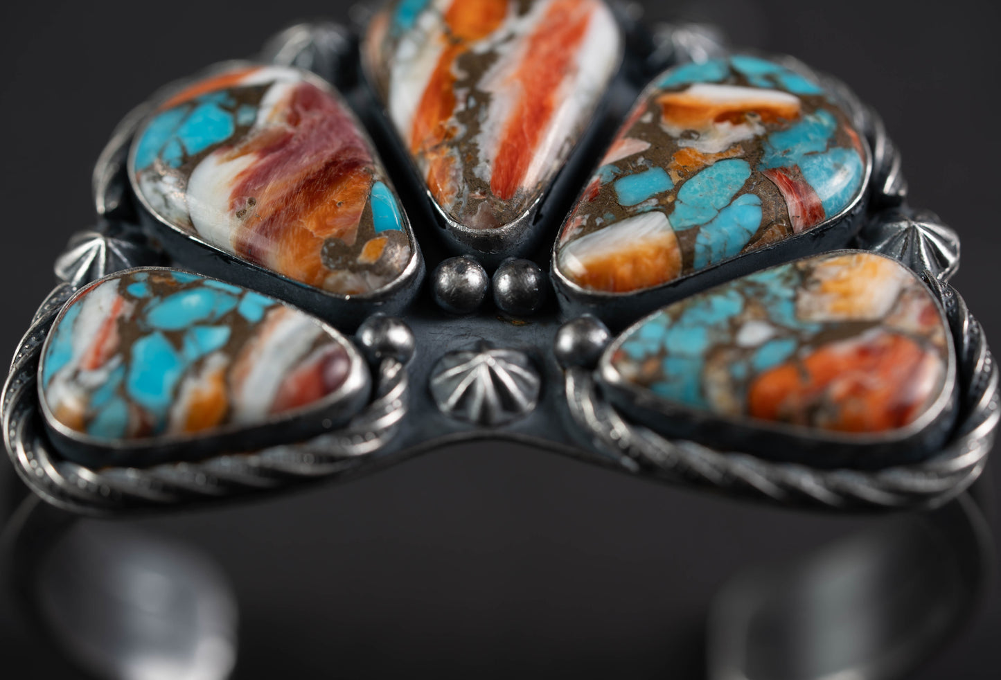 Composite Turquoise & Spiny Oyster Naja Cuff