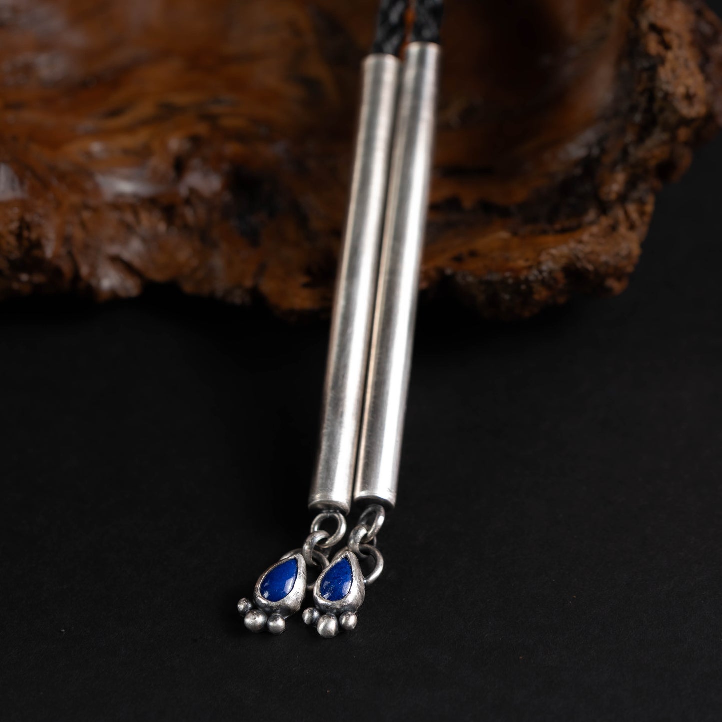 Sterling Silver & Turquoise Bolo Tie Lapis Tips