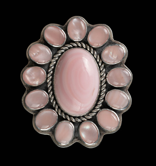 Pink Conch and Mother of Pearl Ring – Size 10.5