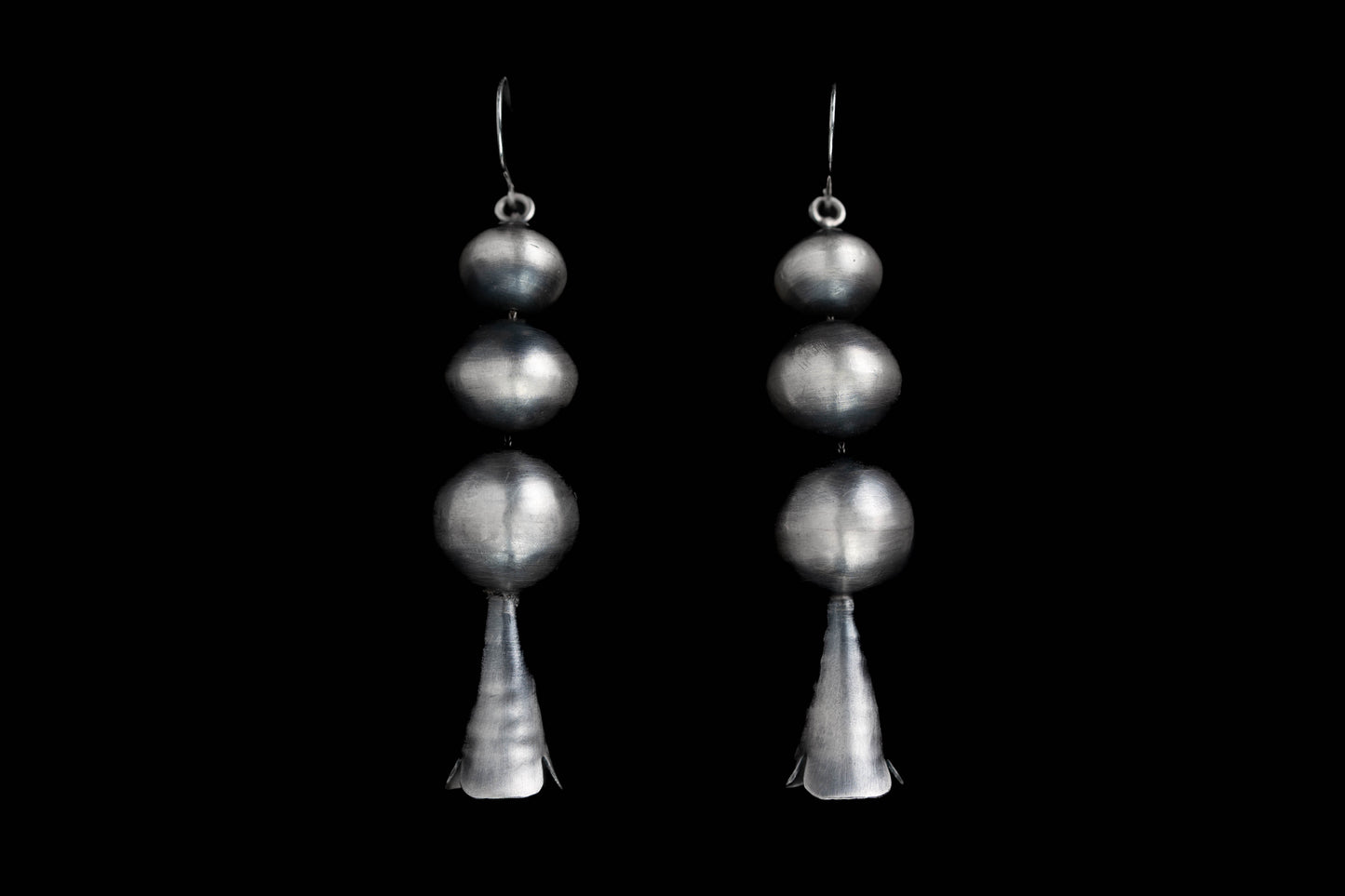 Sterling Silver Bead & Cone Earrings