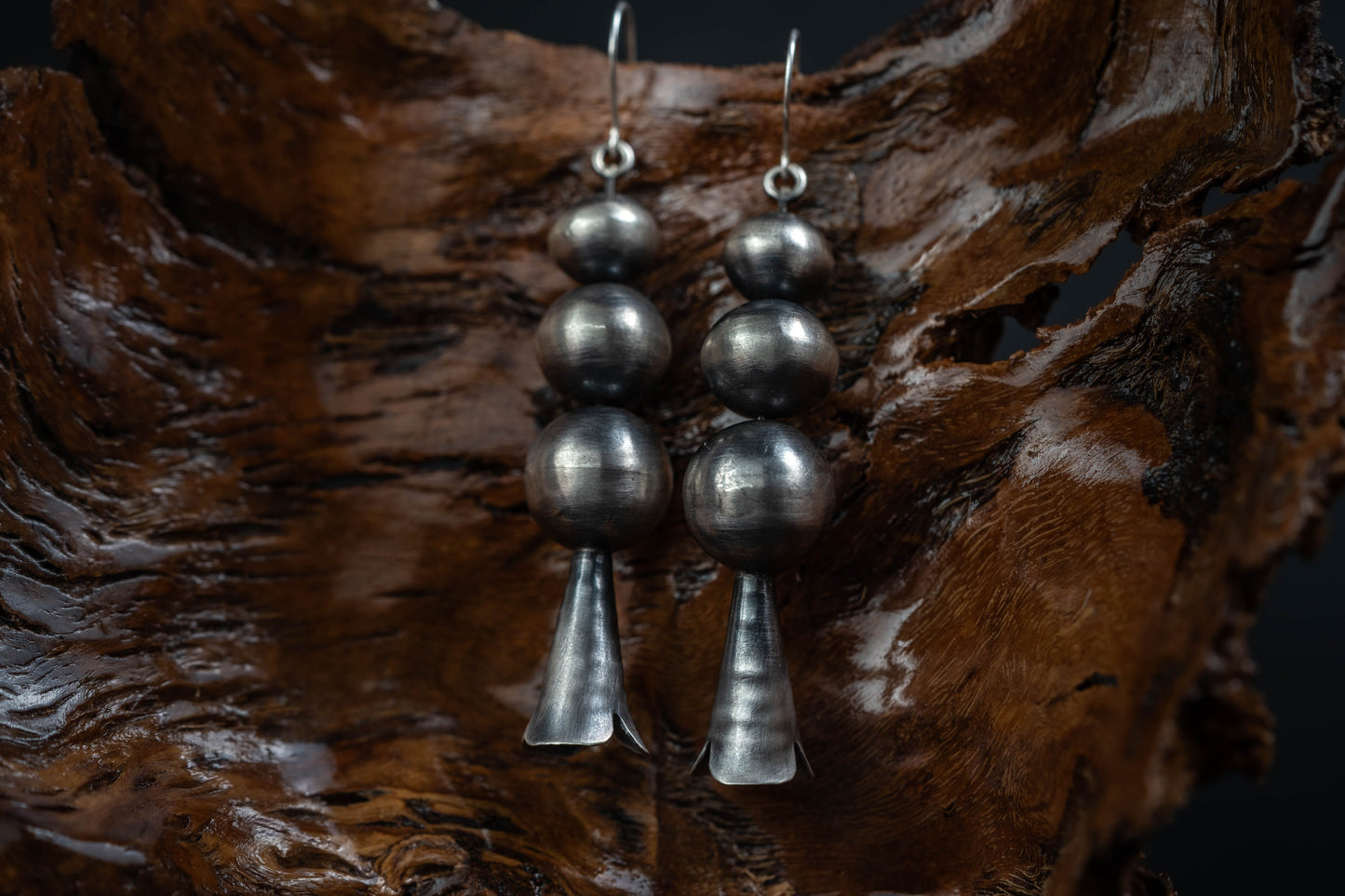 Sterling Silver Bead & Cone Earrings