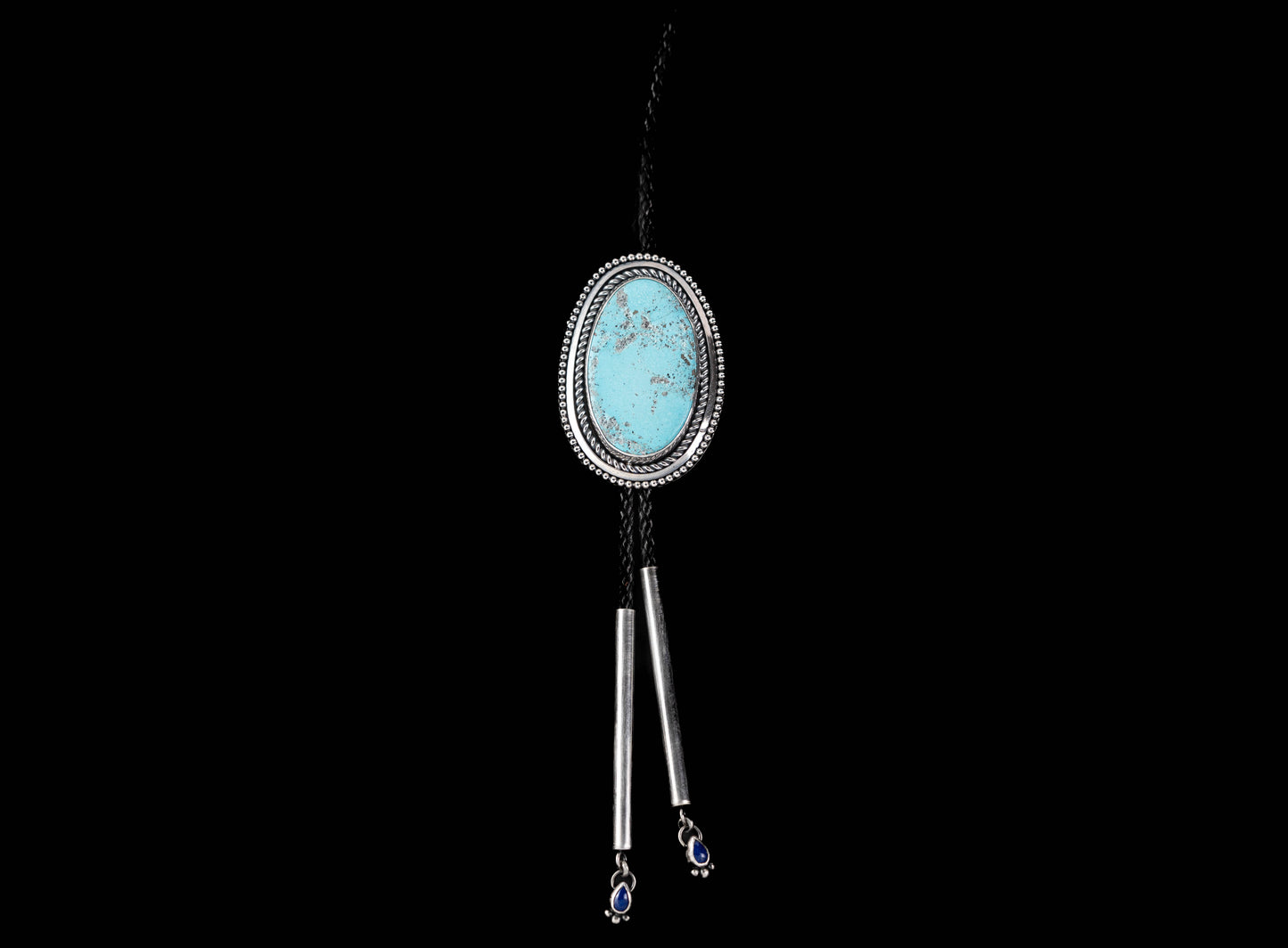 Sterling Silver & Turquoise Bolo Tie Lapis Tips