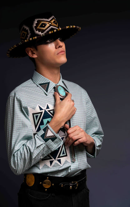 Sterling Silver & Turquoise Bolo Tie Lapis Tips