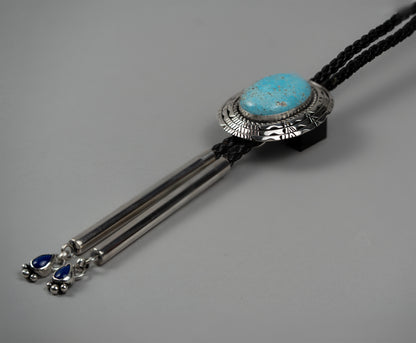 Nacozari Turquoise Bolo Tie with Lapis tips