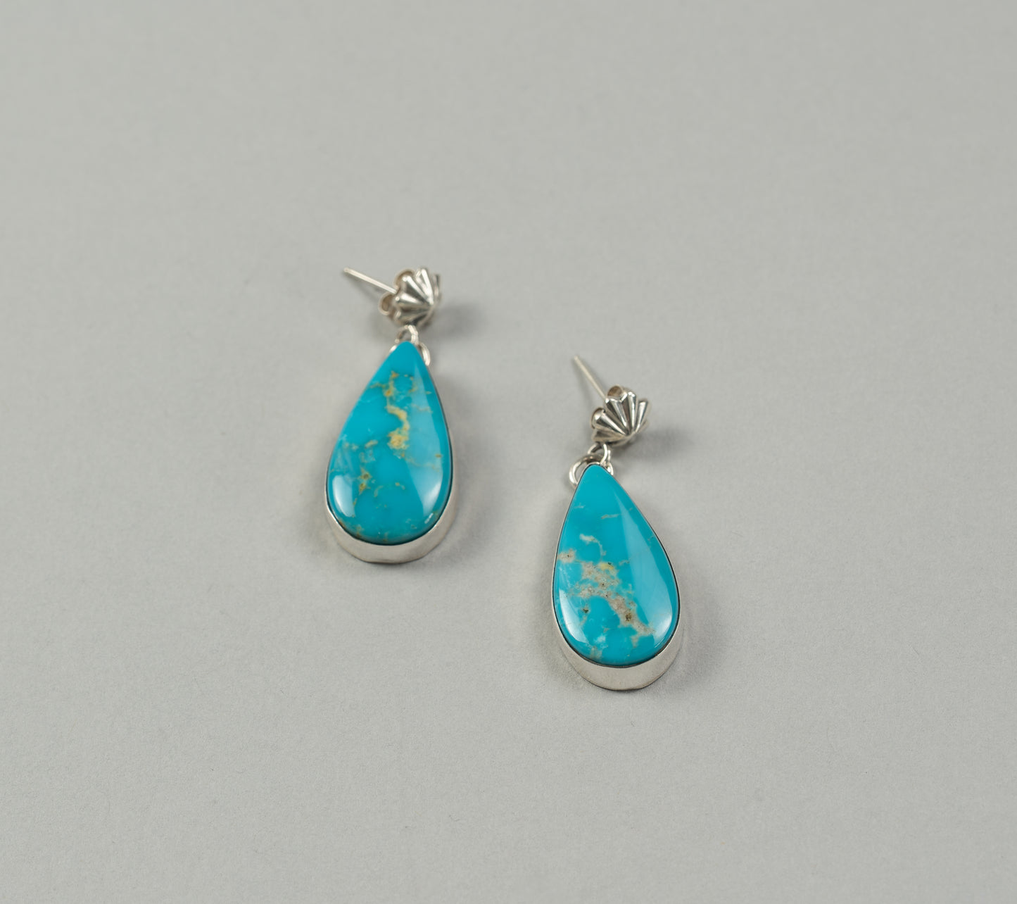 Kingman turquoise statement drop post earrings