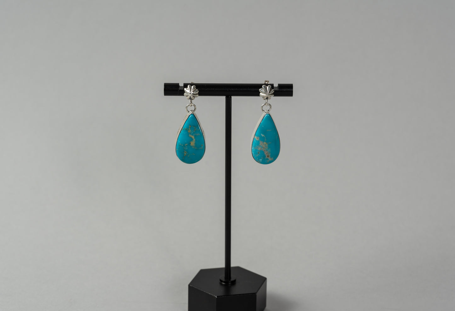 Kingman turquoise statement drop post earrings
