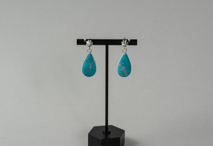 Kingman turquoise statement drop post earrings