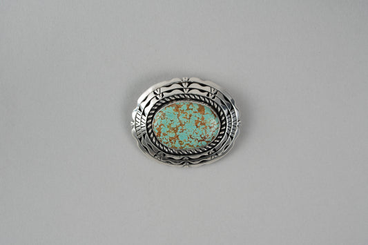 Number 8 Turquoise Pin Brooch