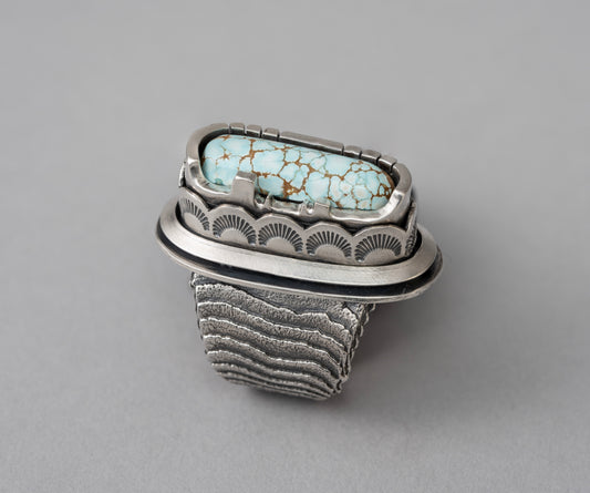 Number 8 turquoise ring - Size 8