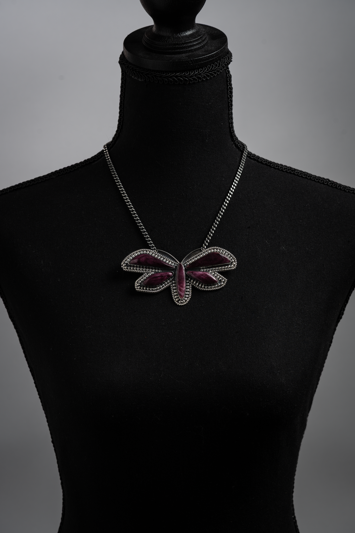 Purple Spiny Oyster Moth Necklace