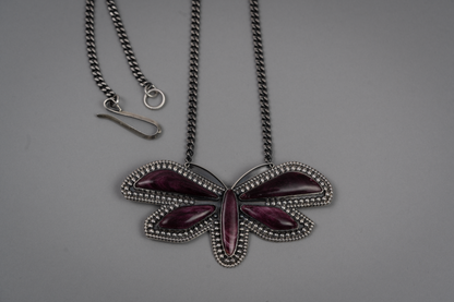Purple Spiny Oyster Moth Necklace