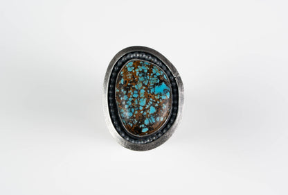 Antique number 8 Turquoise Ring - Size 11