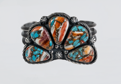 Composite Turquoise & Spiny Oyster Naja Cuff