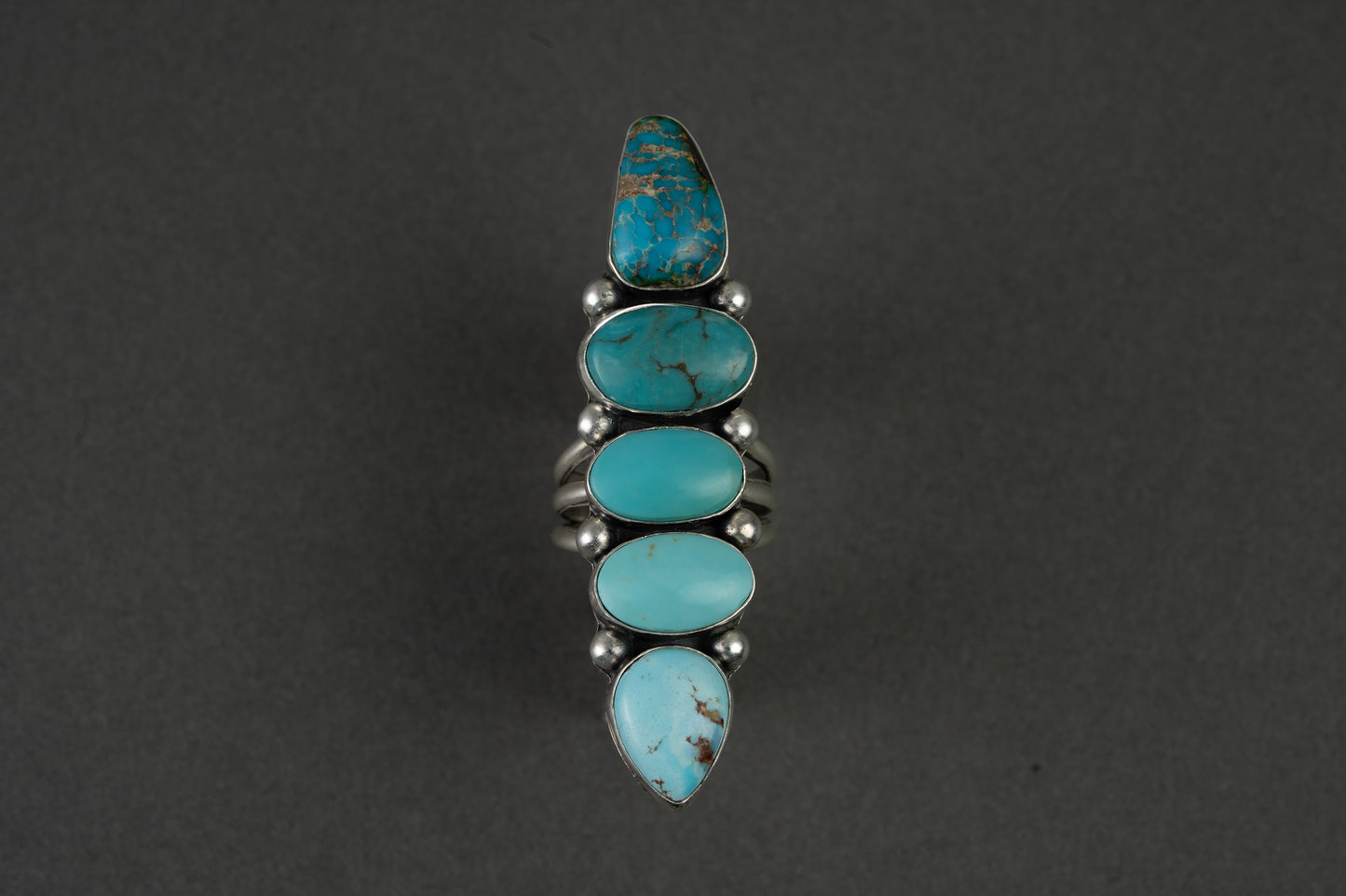 5-Stone Ombre Turquoise Ring - Size 7