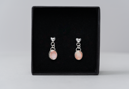 Pink Mother of Pearl Post Back Earrings
