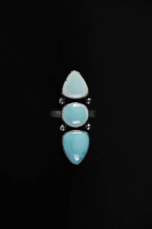 Royston Lone Mountain Turquoise Ring - Size 9.5