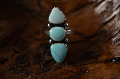 Royston Lone Mountain Turquoise Ring - Size 9.5