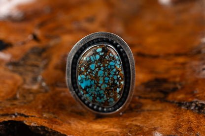 Antique number 8 Turquoise Ring - Size 11