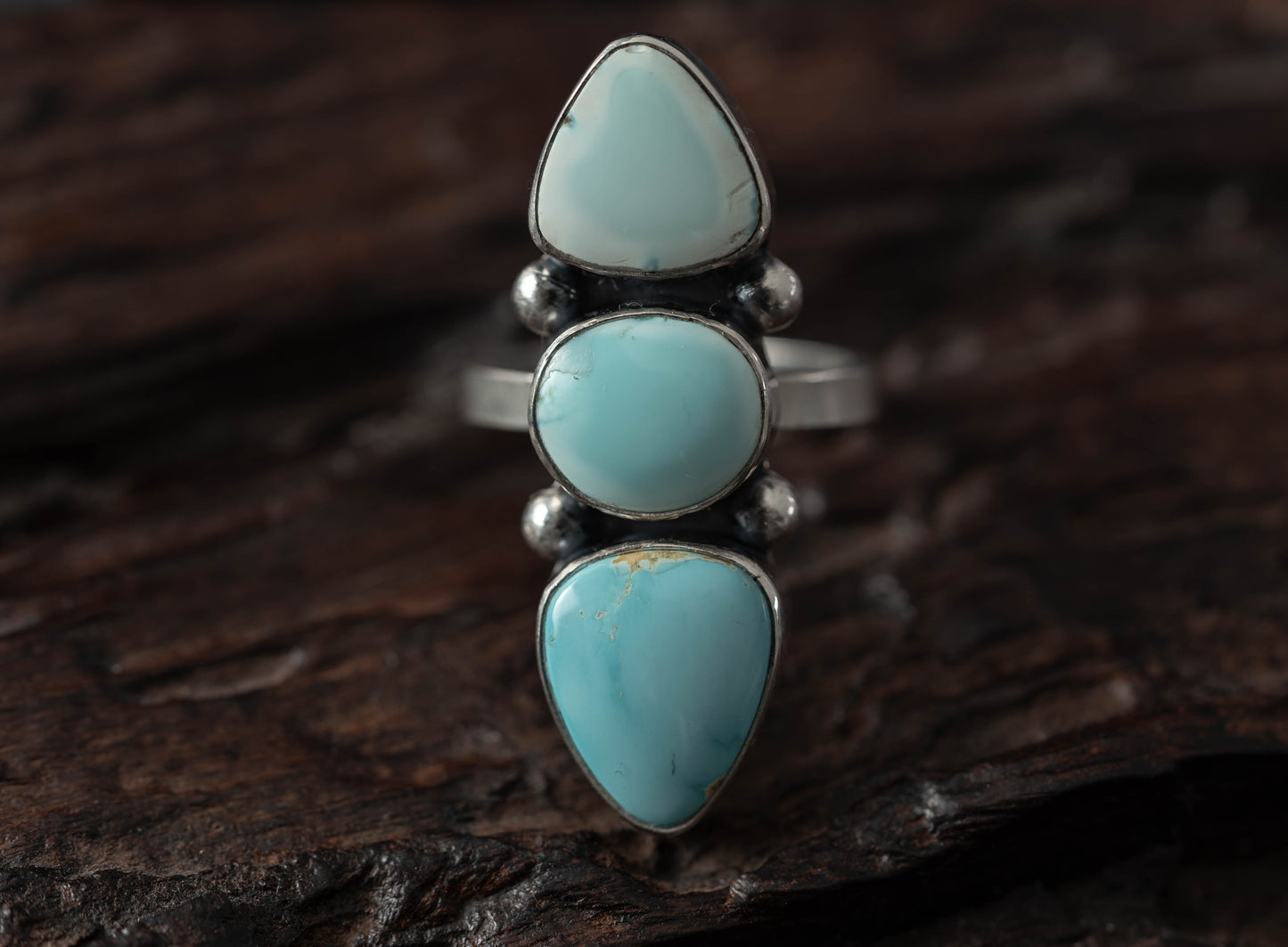 Royston Lone Mountain Turquoise Ring - Size 9.5