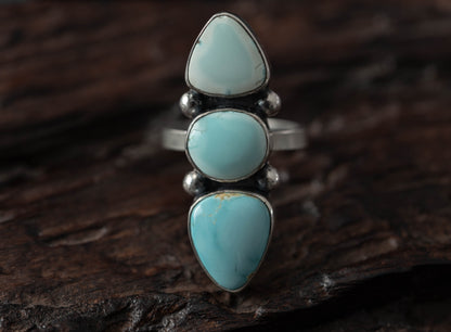 Royston Lone Mountain Turquoise Ring - Size 9.5