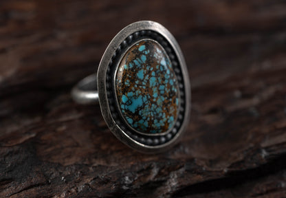 Antique number 8 Turquoise Ring - Size 11