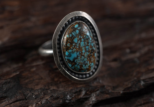 Antique number 8 Turquoise Ring – Size 11