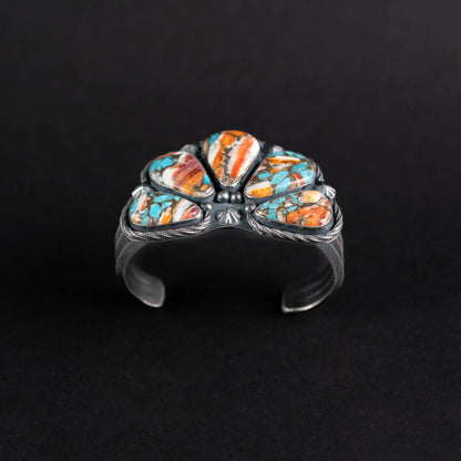 Composite Turquoise & Spiny Oyster Naja Cuff
