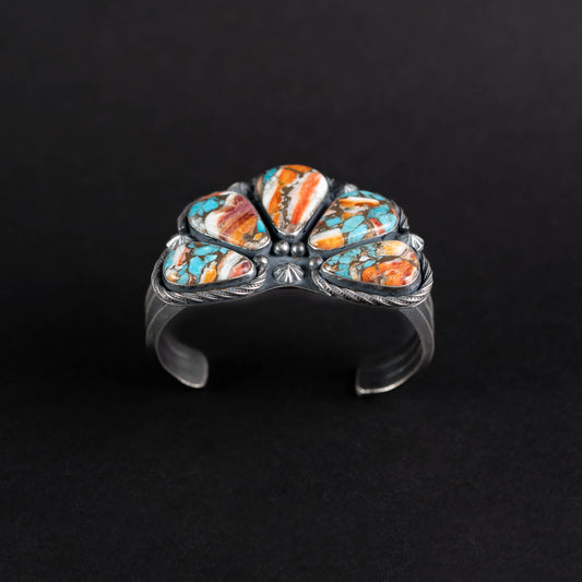 Composite Turquoise & Spiny Oyster Naja Cuff