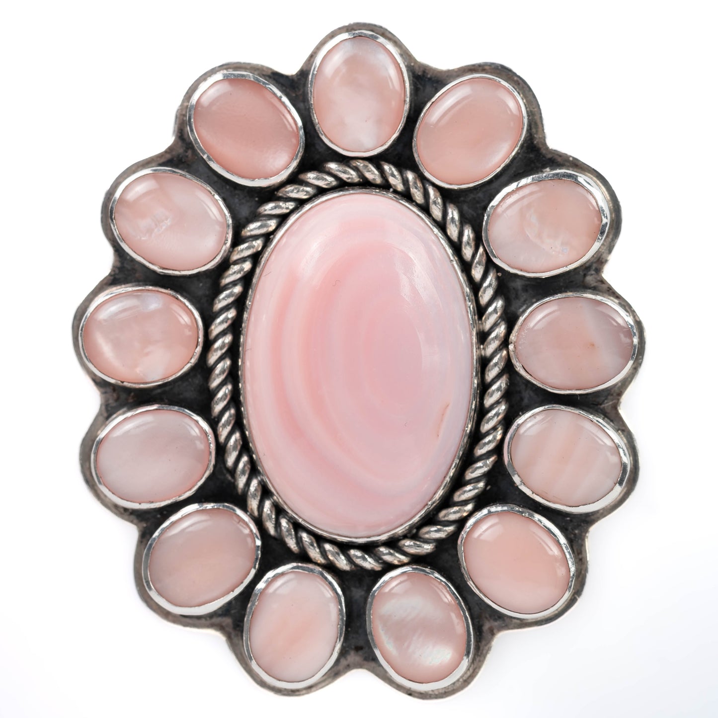 Pink Conch and Mother of Pearl Ring – Size 10.5