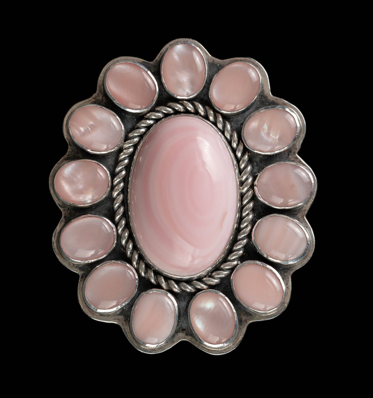 Pink Conch and Mother of Pearl Ring – Size 10.5