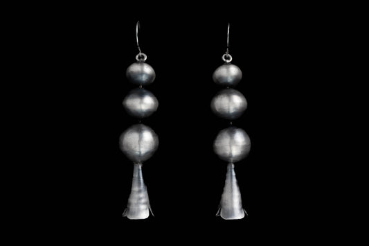 Sterling Silver Bead & Cone Earrings