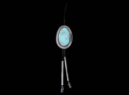 Sterling Silver & Turquoise Bolo Tie Lapis Tips
