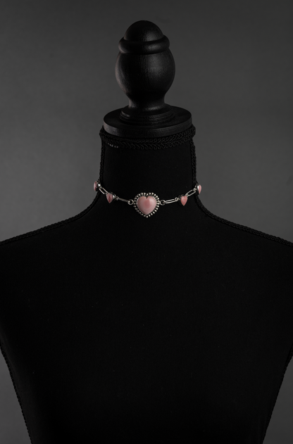 Pink Conch Heart Choker Necklace